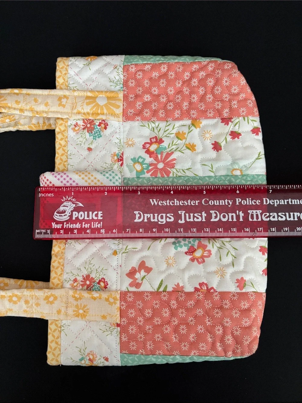 Handmade small Quilted Floral Patchwork Tote